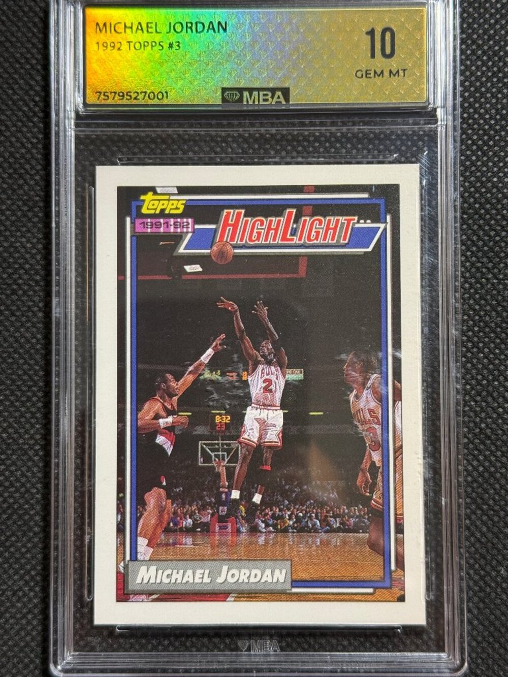 1992 TOPPS #3 MICHAEL JORDAN CHICAGO BULLS HOF MBA 10